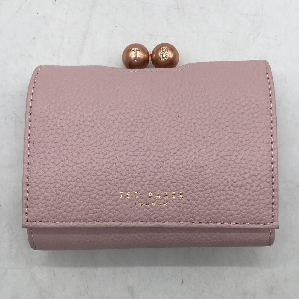 Ted Baker London Pink Wallet Maciey Bobble Small Leather Purse Barbie Core NWOT